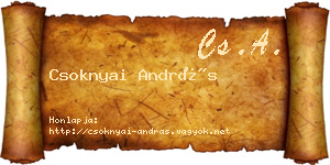 Csoknyai András névjegykártya