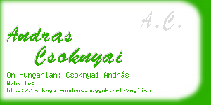 andras csoknyai business card